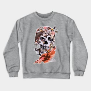 Butterfly birds and floral sugar Skull Crewneck Sweatshirt